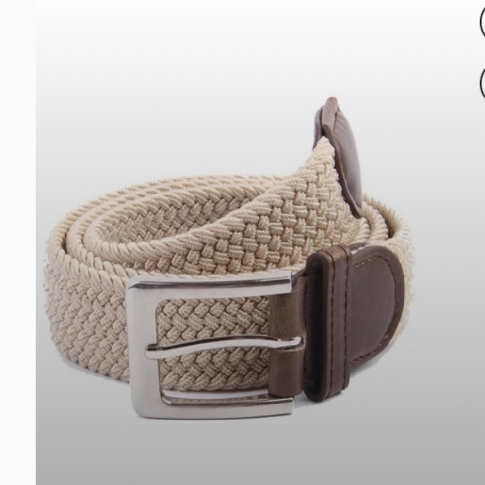 NWT Gelante Canvas Fabric Woven Stretch Braided Belt Large L